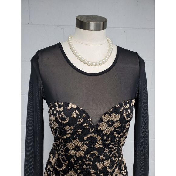 Material Girl dress black/tan lance color size M - Picture 3 of 16